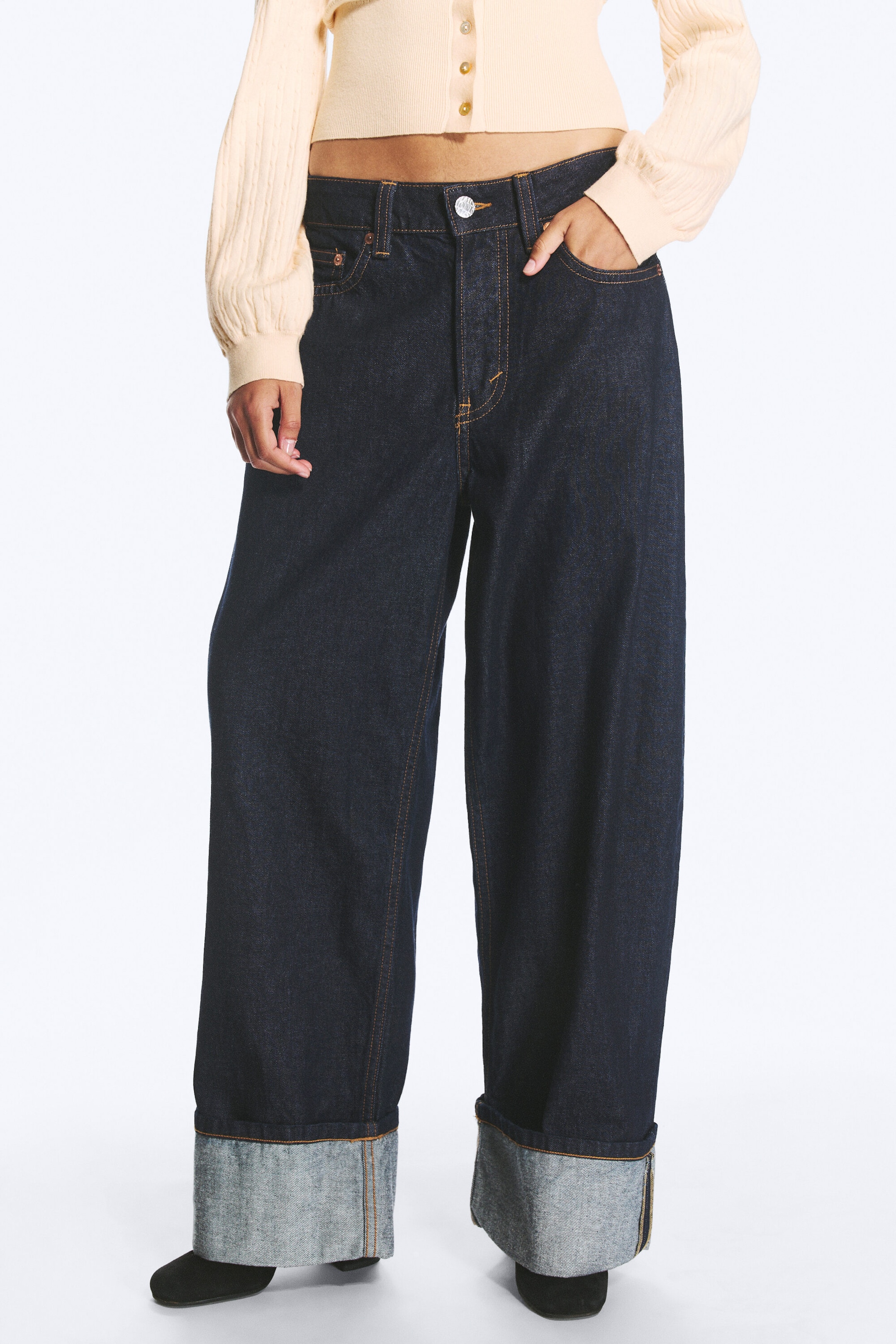 Blue Rinse - Dark Blue - Peggy Low Rise Loose Baggy Jeans - 2