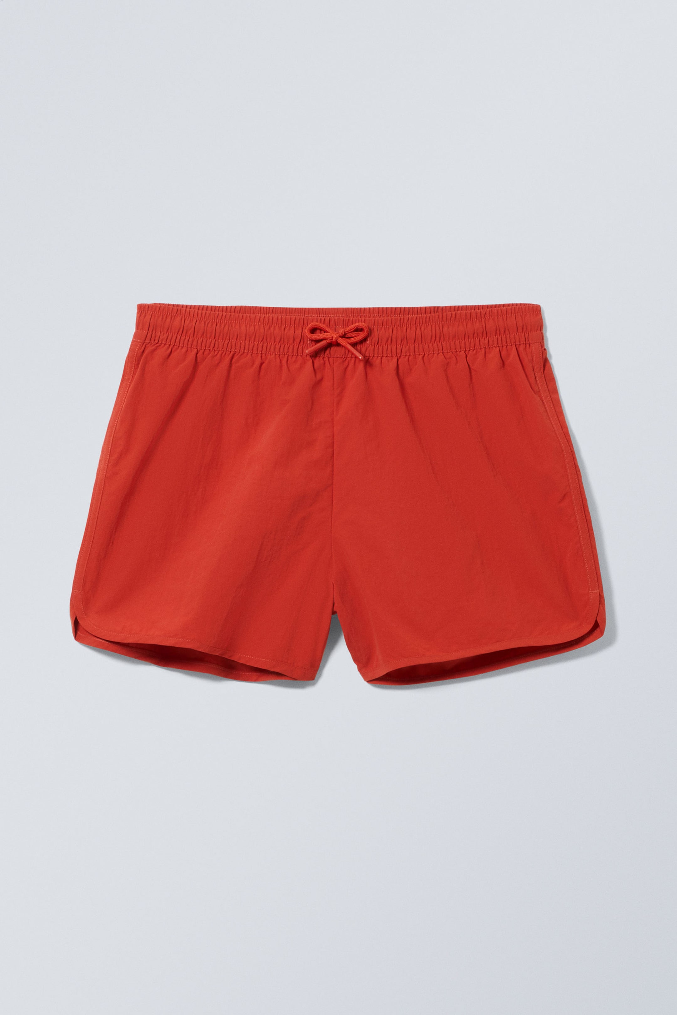 Rot - Strukturierte, mittellange Badeshorts - 0
