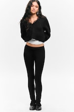 Dunkel - Stretchhose mit Reißverschluss - 0