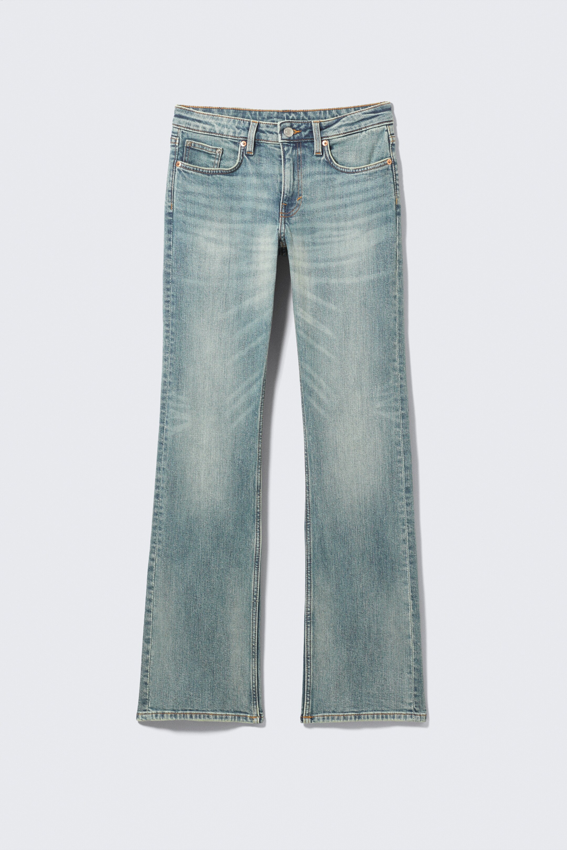 Ingrandisci l'immagine: Tension Mid Rise Slim Bootcut Leg Jeans - Perseus Blue - Medium Blue - DONNA | H&M CH 6