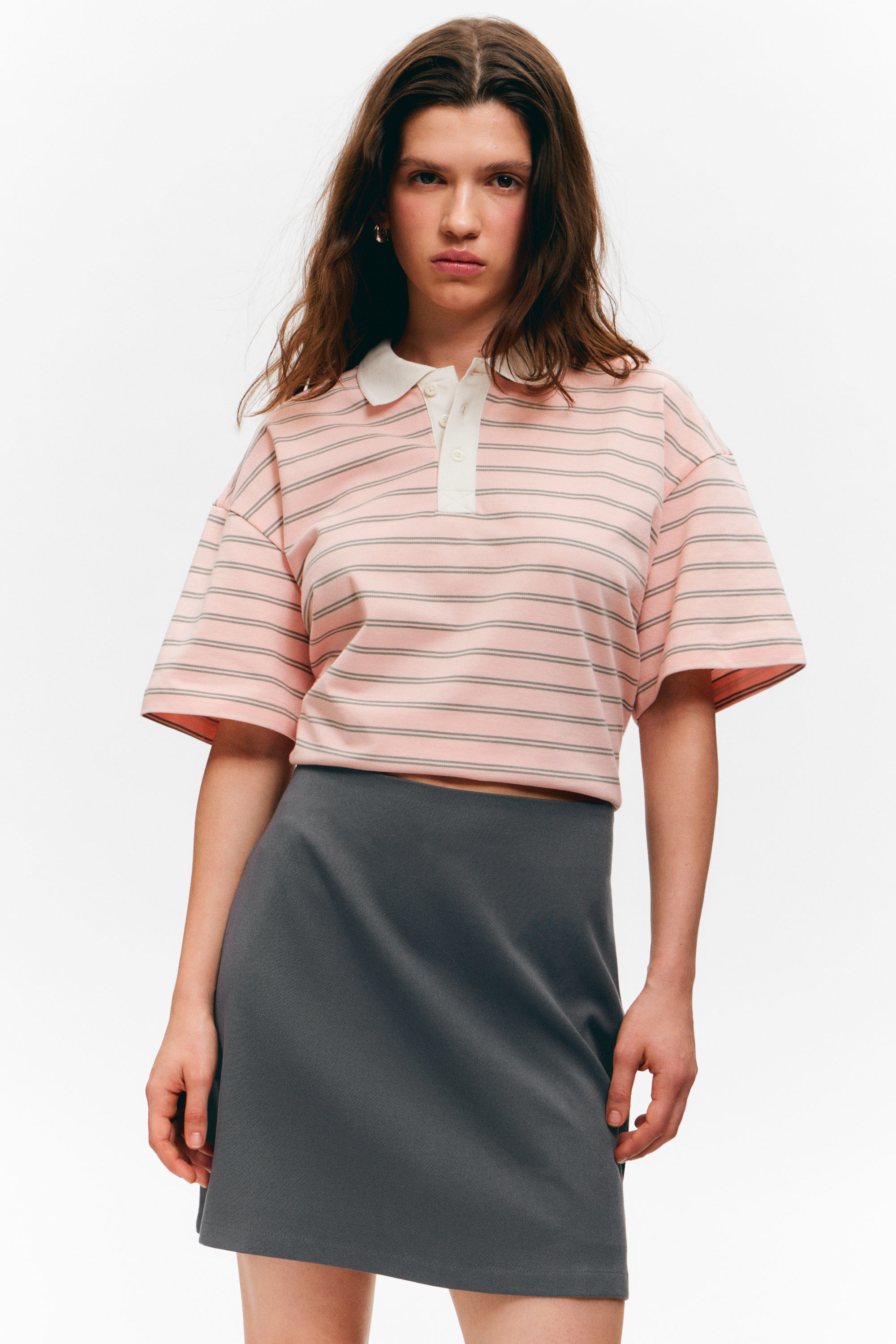 Dark Grey - A-line mini skirt - 2