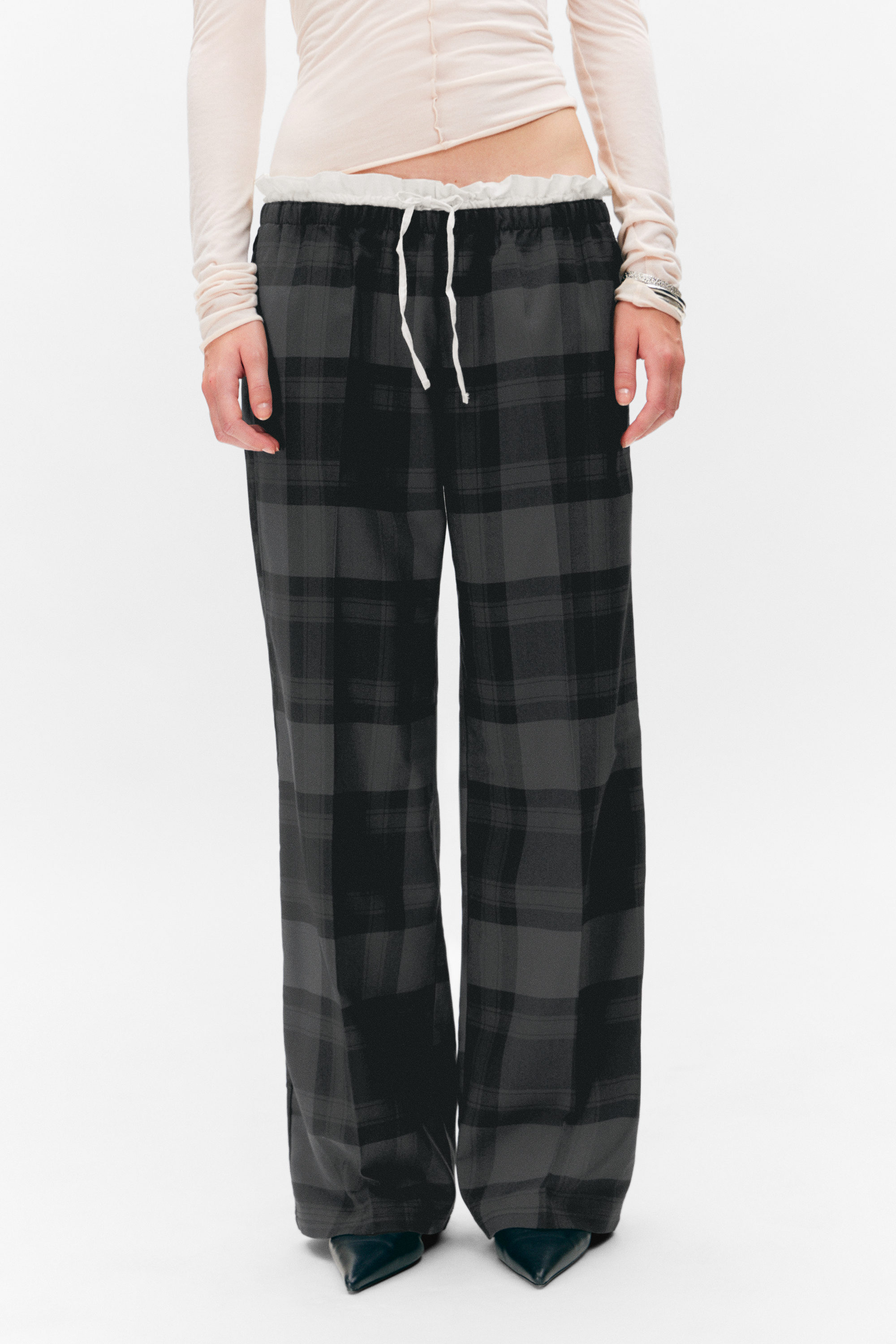 Dunkelgrau - Pull-On-Anzughose mit mittlerem Bund - 2