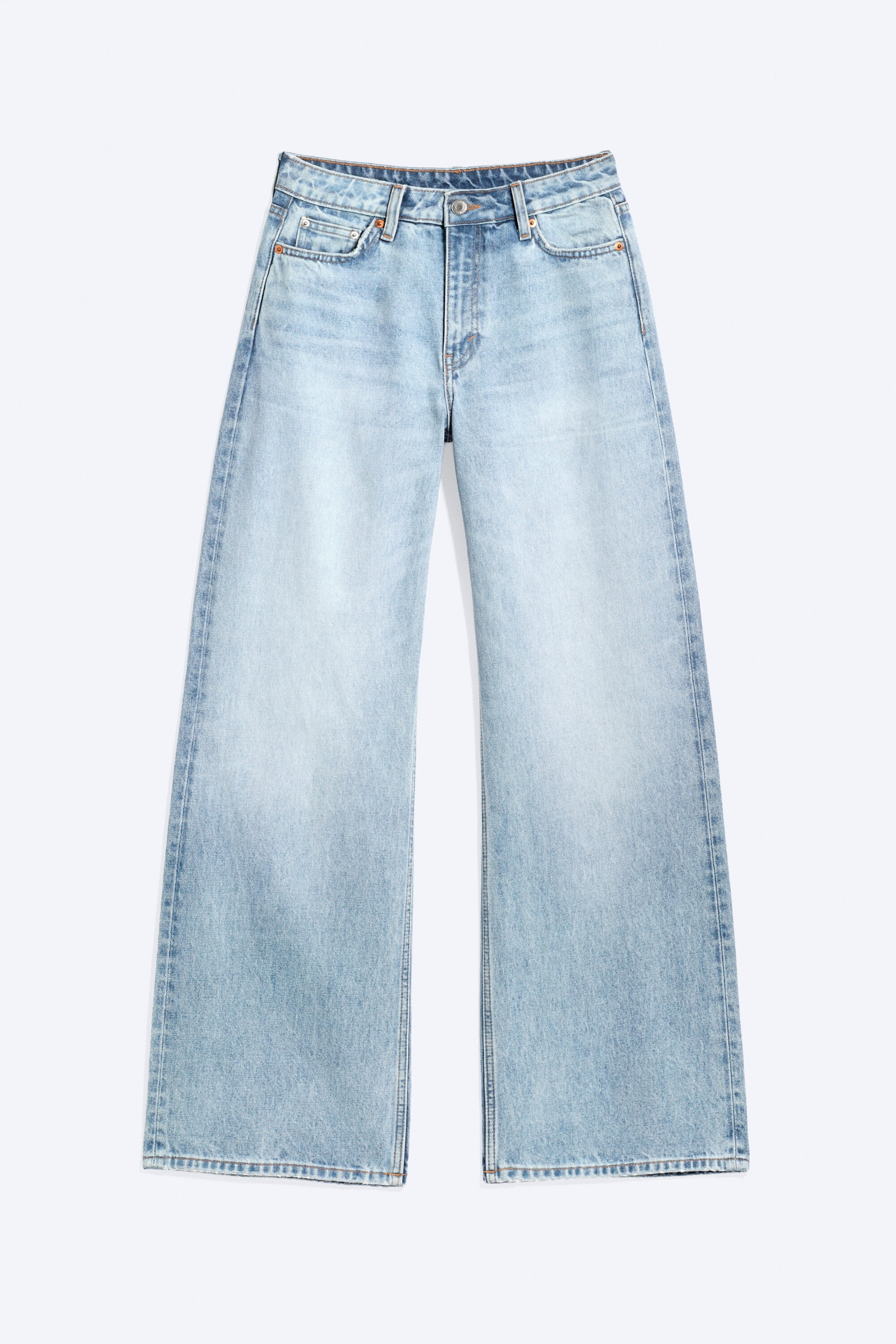 Trot Blue – lyseblå - Paz jeans med mellomhøyt liv og vide ben - 5