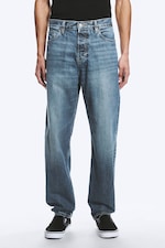 Radio Blue - Medium Blue - Ray Mid Rise Relaxed Tapered Leg Jeans - 1