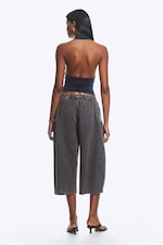 Dunkelblau - Tief sitzendes Neckholder-Top - 3