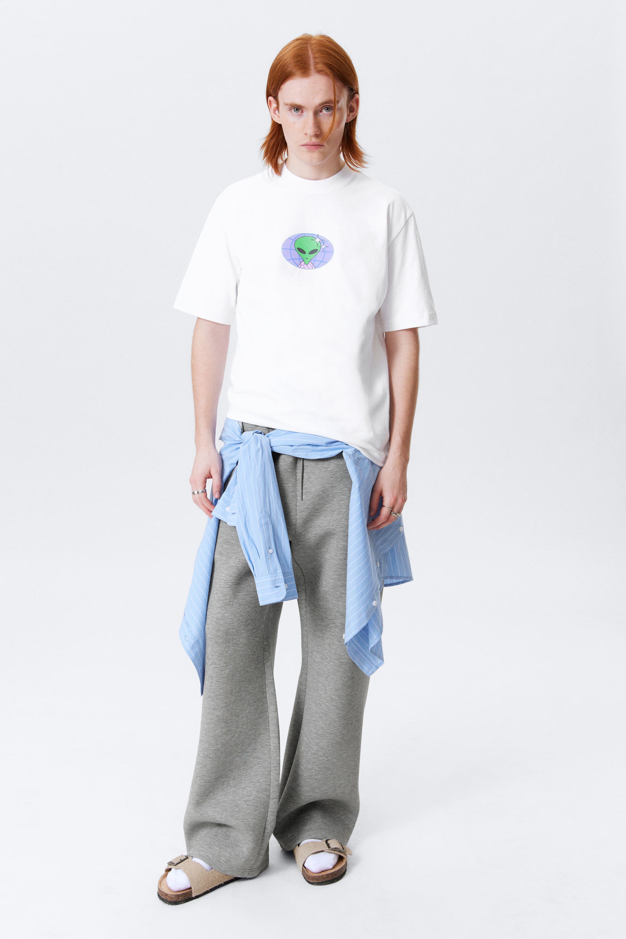 Vit - Global Rymdisar - Tryckt T-shirt med avslappnad passform - 2