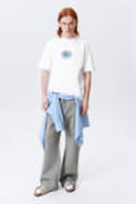 Vit - Global Rymdisar - Tryckt T-shirt med avslappnad passform - 2