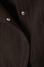 Marron foncé - Haut péplum asymétrique sans manches - 1