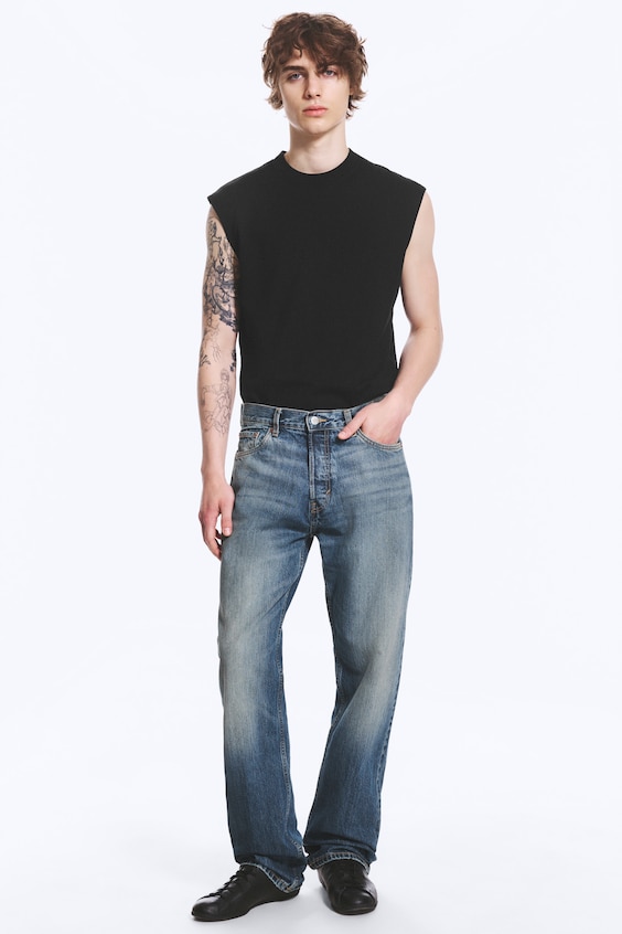 Space Mid Rise Relaxed Straight Jeans