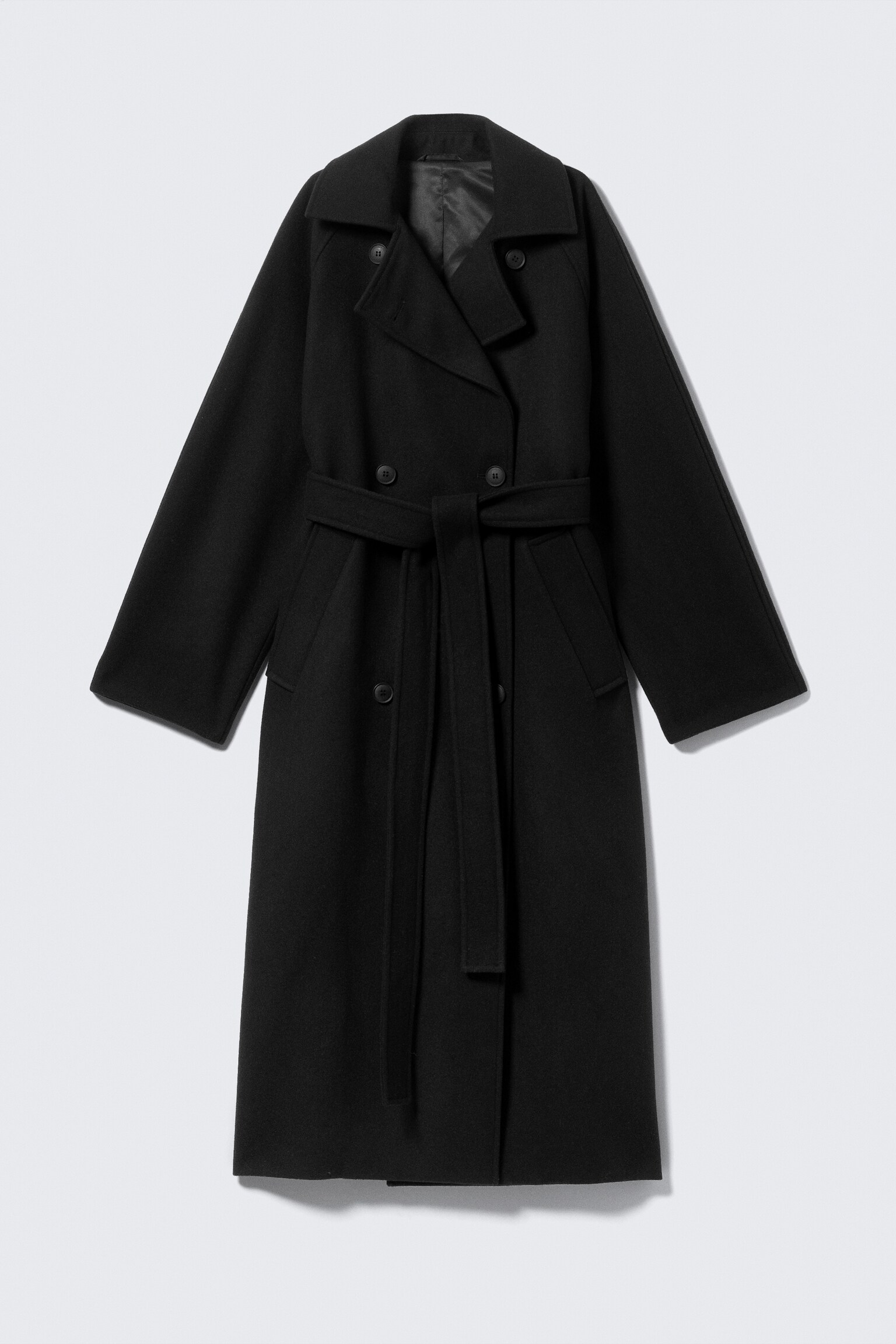 Kia Oversized Wool-Blend Double-Breasted Coat - Black/Dark Brown Melange/Dark Grey Melange/Light Beige - 2