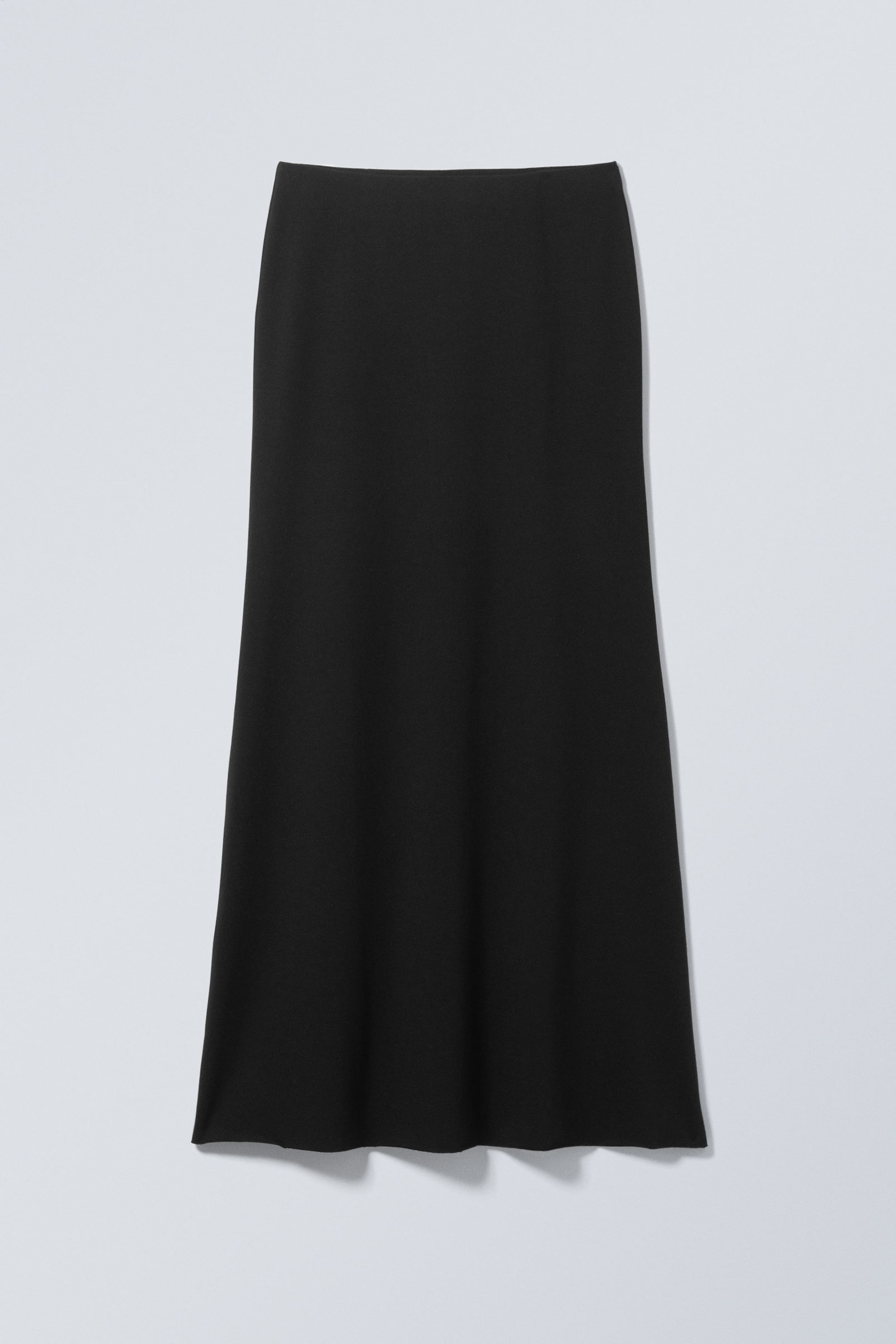 Black - Mid Rise Slim Fit Maxi Skirt - 3