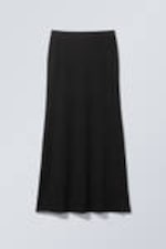 Black - Mid Rise Slim Fit Maxi Skirt - 3