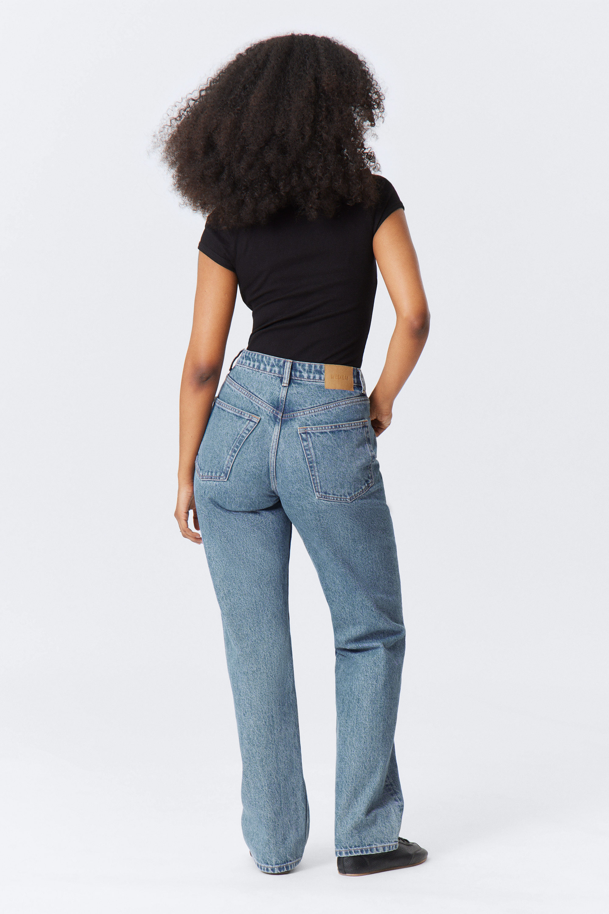 90s Blue - Medium Blue - Resolute Curve High Waisted Regular Straight Jeans - 4