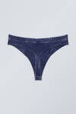 Gebleekt blauw met wassing - Miley katoenen string met wassing - 1