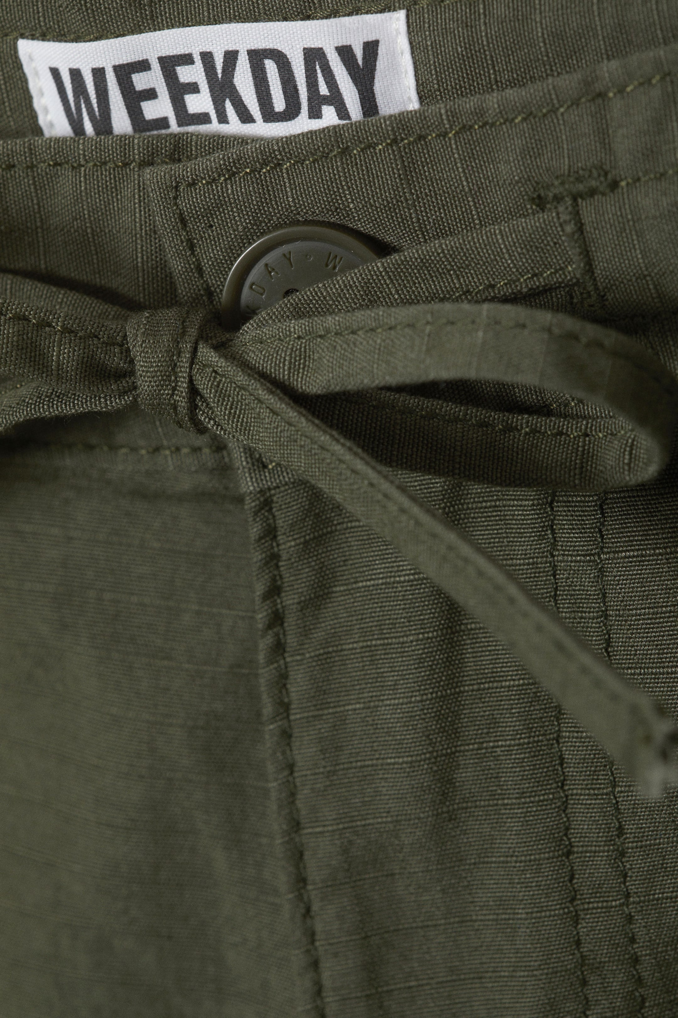 Dark Khaki Green - Baggy Ripstop Cargo Trousers - 5