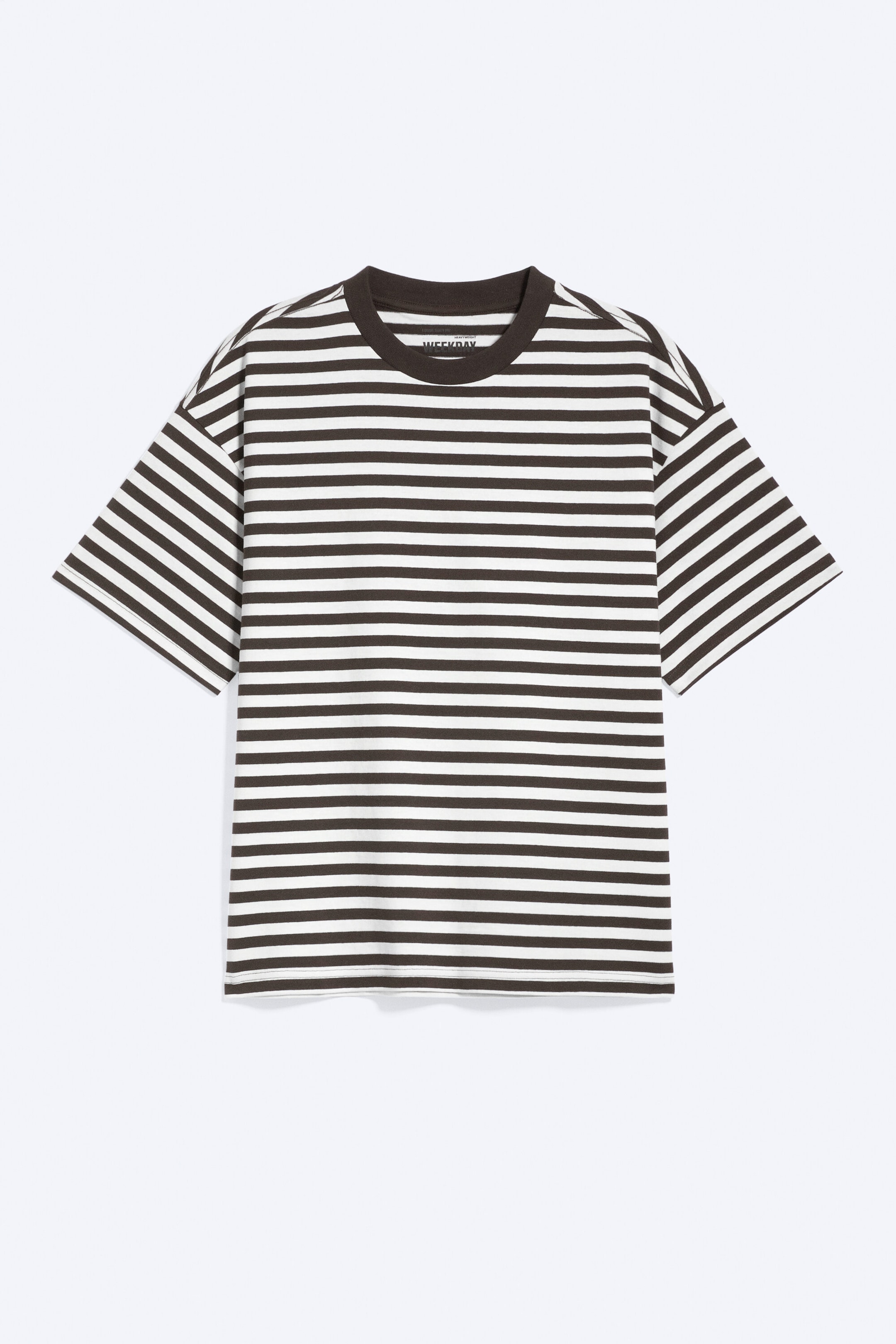 White & Dark Brown Stripes - Loose Boxy T-shirt - 3
