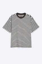 White & Dark Brown Stripes - Loose Boxy T-shirt - 3