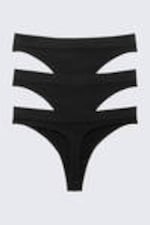 Schwarz - 3er-Pack Nahtlose Tangas Cat Soft mit hoher Taille - 1