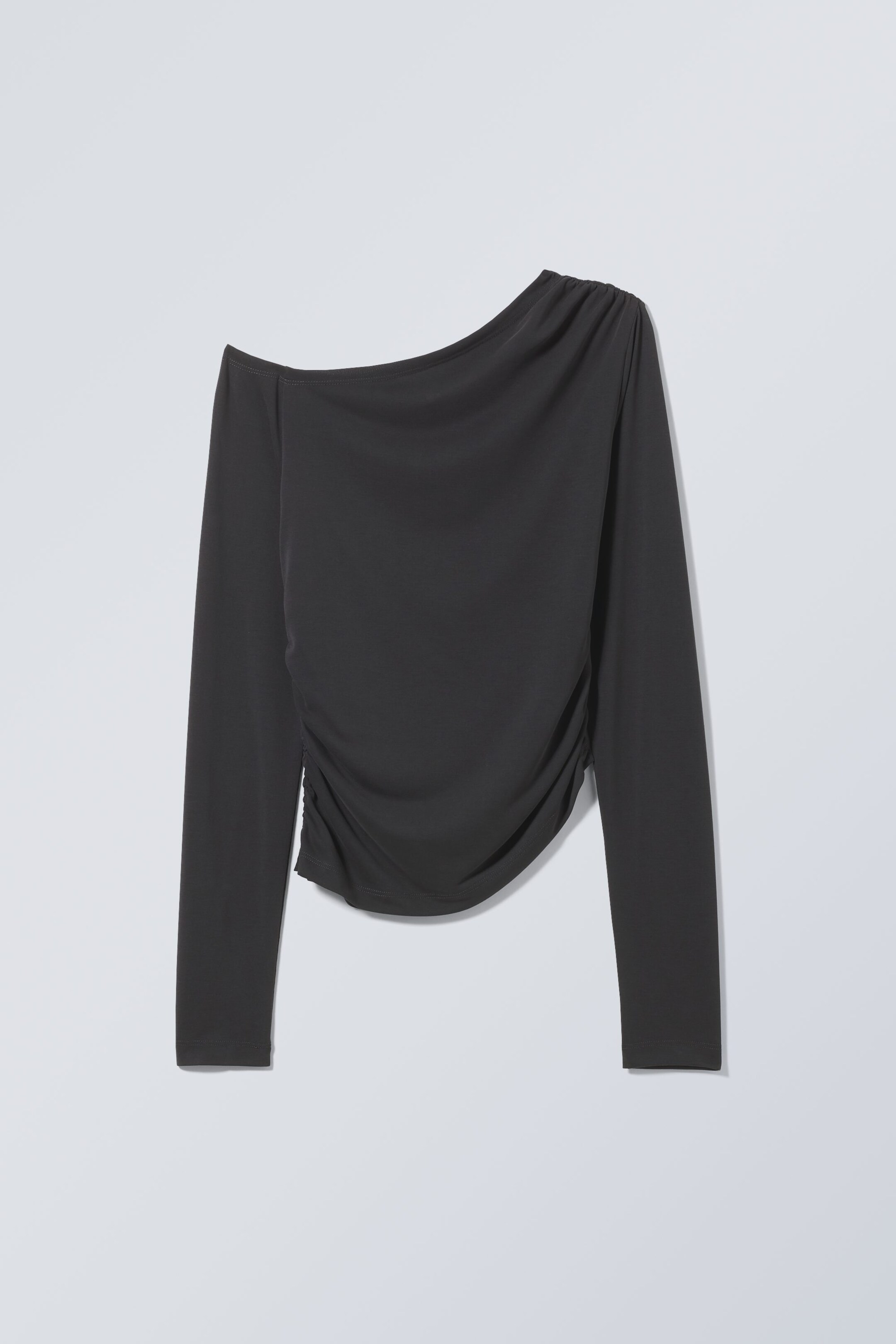 Black - Lou Washed Drape Long Sleeve - 0