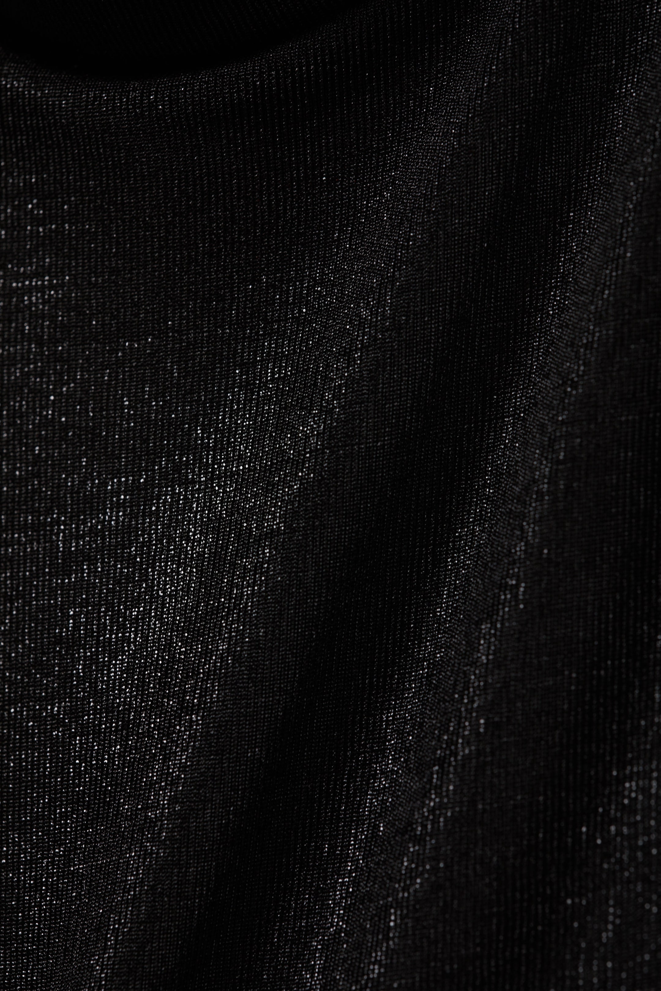 Black - Sleeveless Shiny Halterneck Top - 1