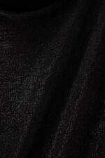 Black - Sleeveless Shiny Halterneck Top - 1