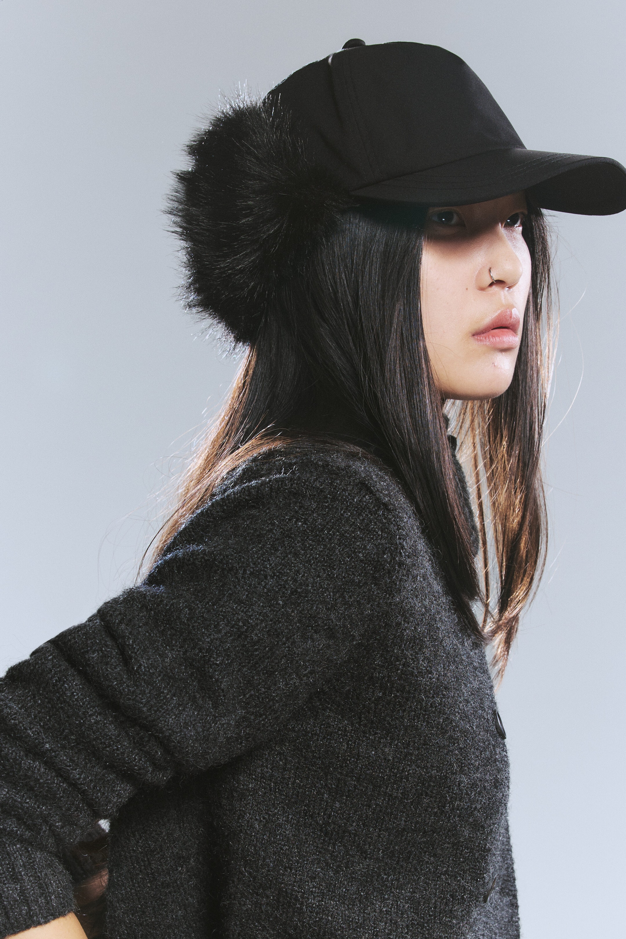 Black - Faux fur Trapper cap - 1
