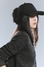 Black - Faux fur Trapper cap - 0