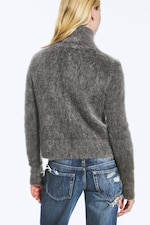 Mørk gråmelert - Mohairblanding cardigan med glidelås - 3