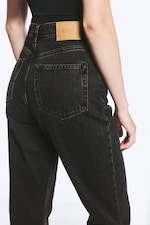 Echo Black - Black - Rowe Super High Waisted Regular Straight Jeans - 3