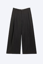 Schwarz gestreift - Banks - Oversized Anzughose aus Wollmix - 3