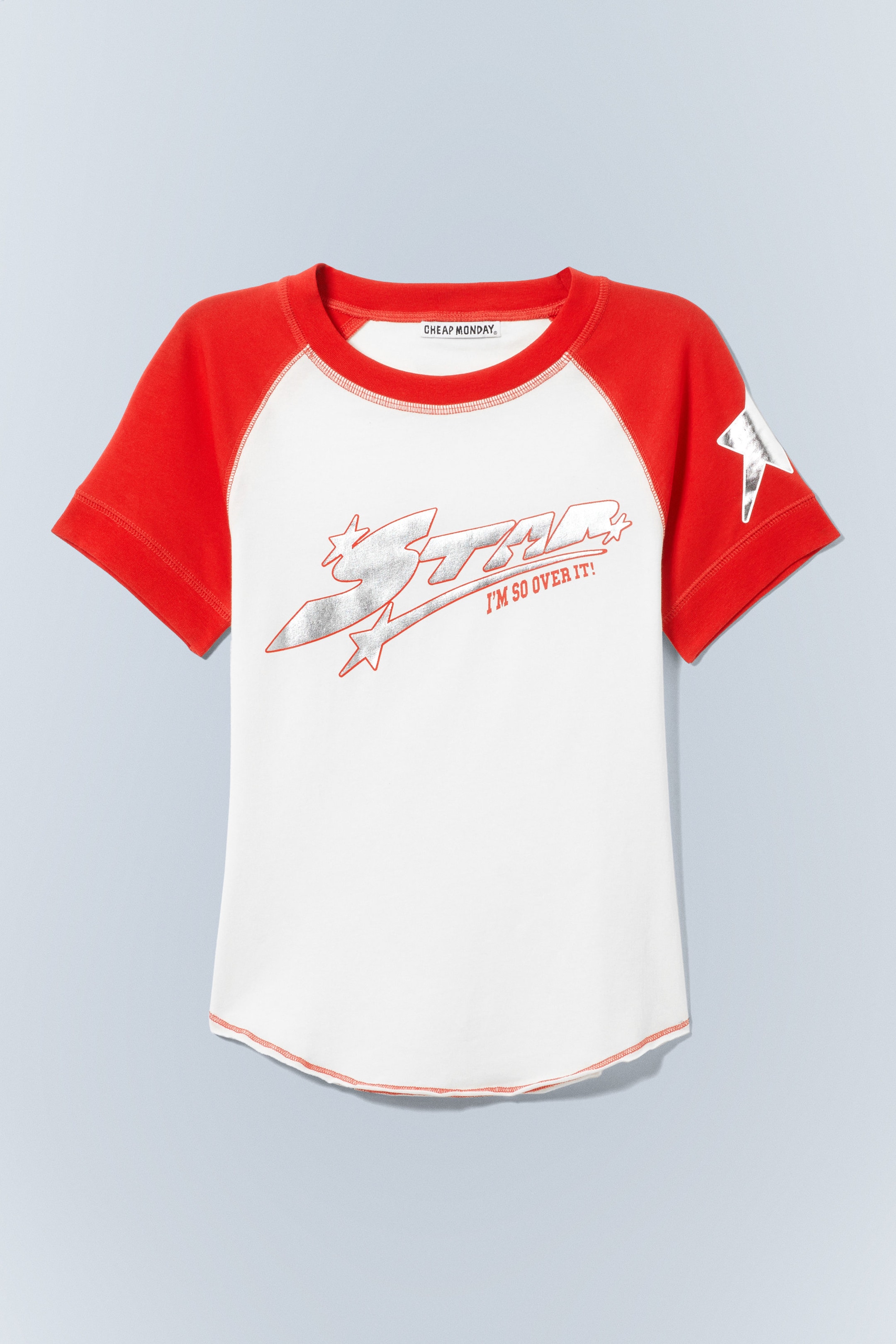 Off-white & Red - Tight Printed Short Sleeve Mini T-shirt - 0