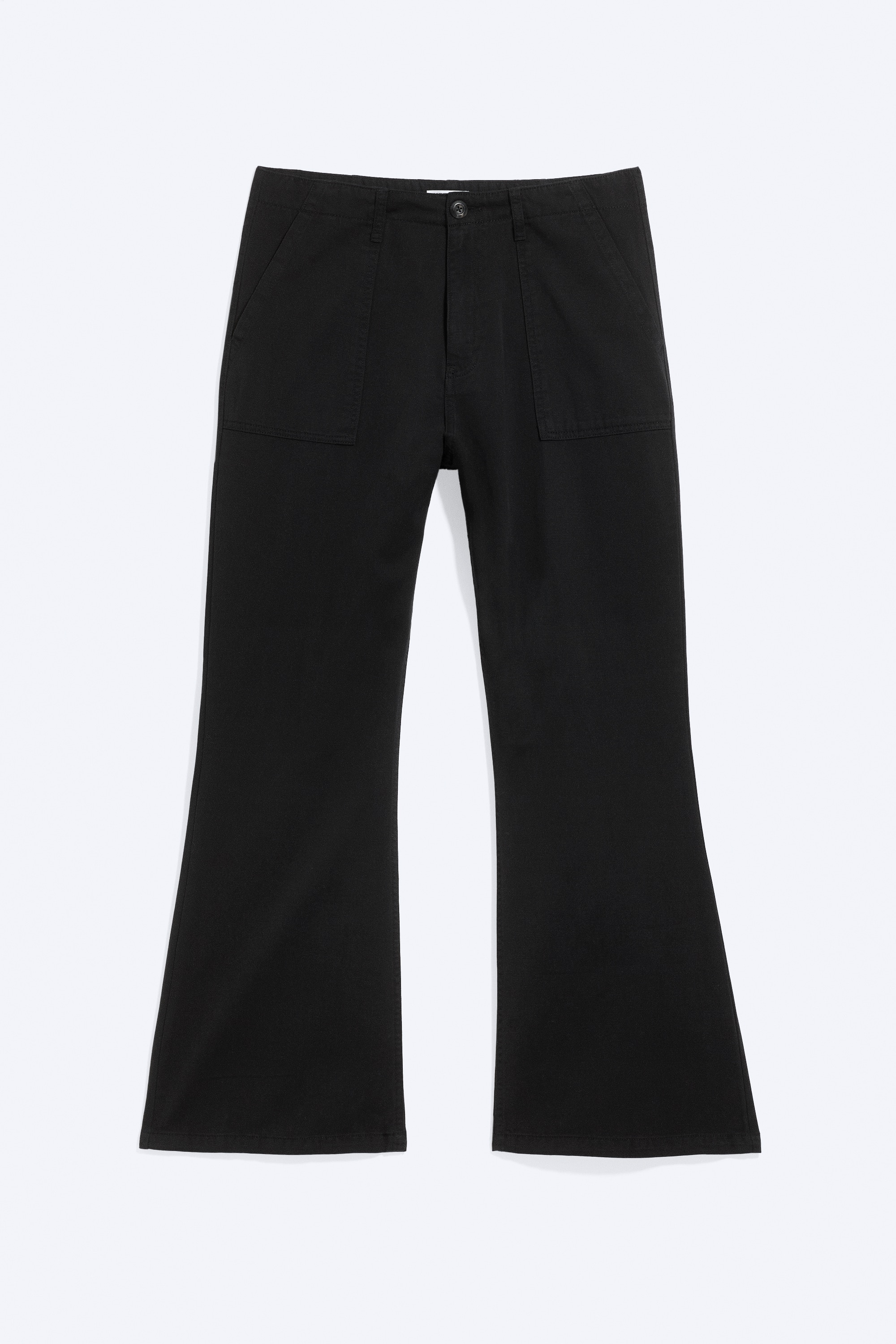 Bootcut-Workwear-Hose mit niedrigem Bund - Schwarz/Dunkles Khakigrün