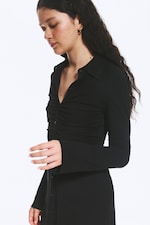 Black - Long-sleeve Dress - 2