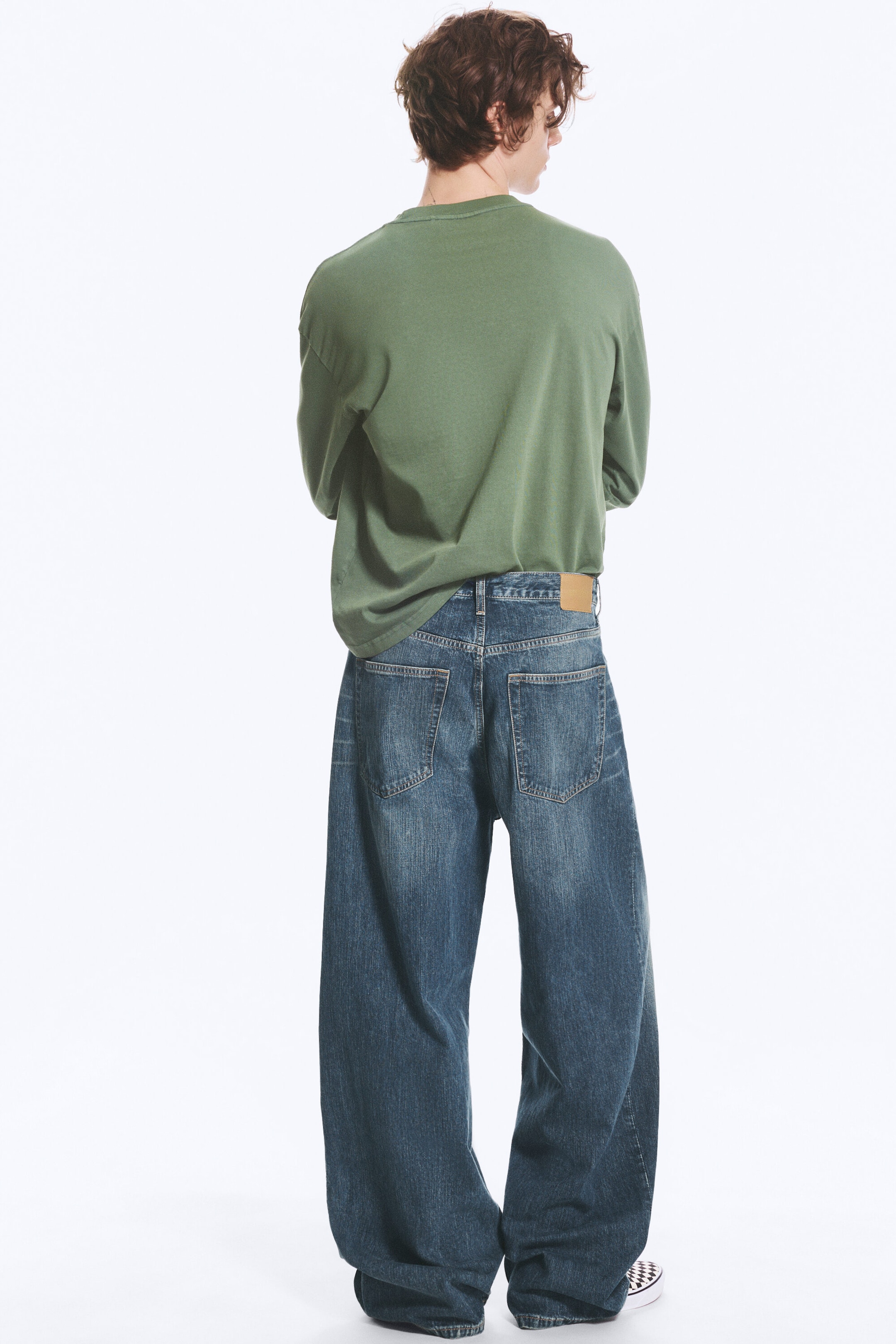 Blue Hymn - Medium Blue - Astro Mid Rise Loose Baggy Unisex Jeans - 2