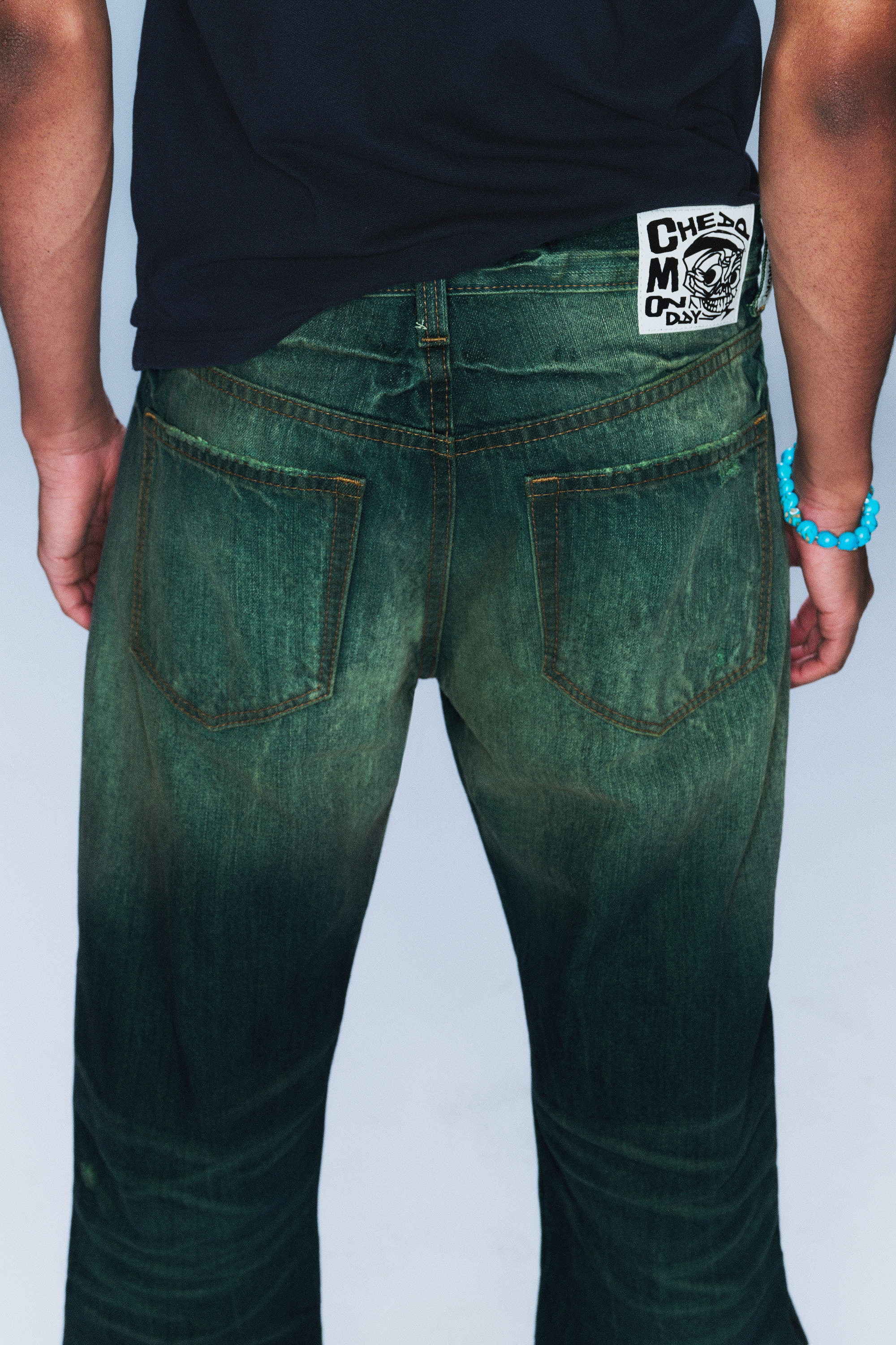 Marine Green - Green - Anti Unisex Low Waist Regular Straight Jeans - 7