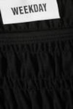 Black - Annie Smocked Boat-Neck Top - 1