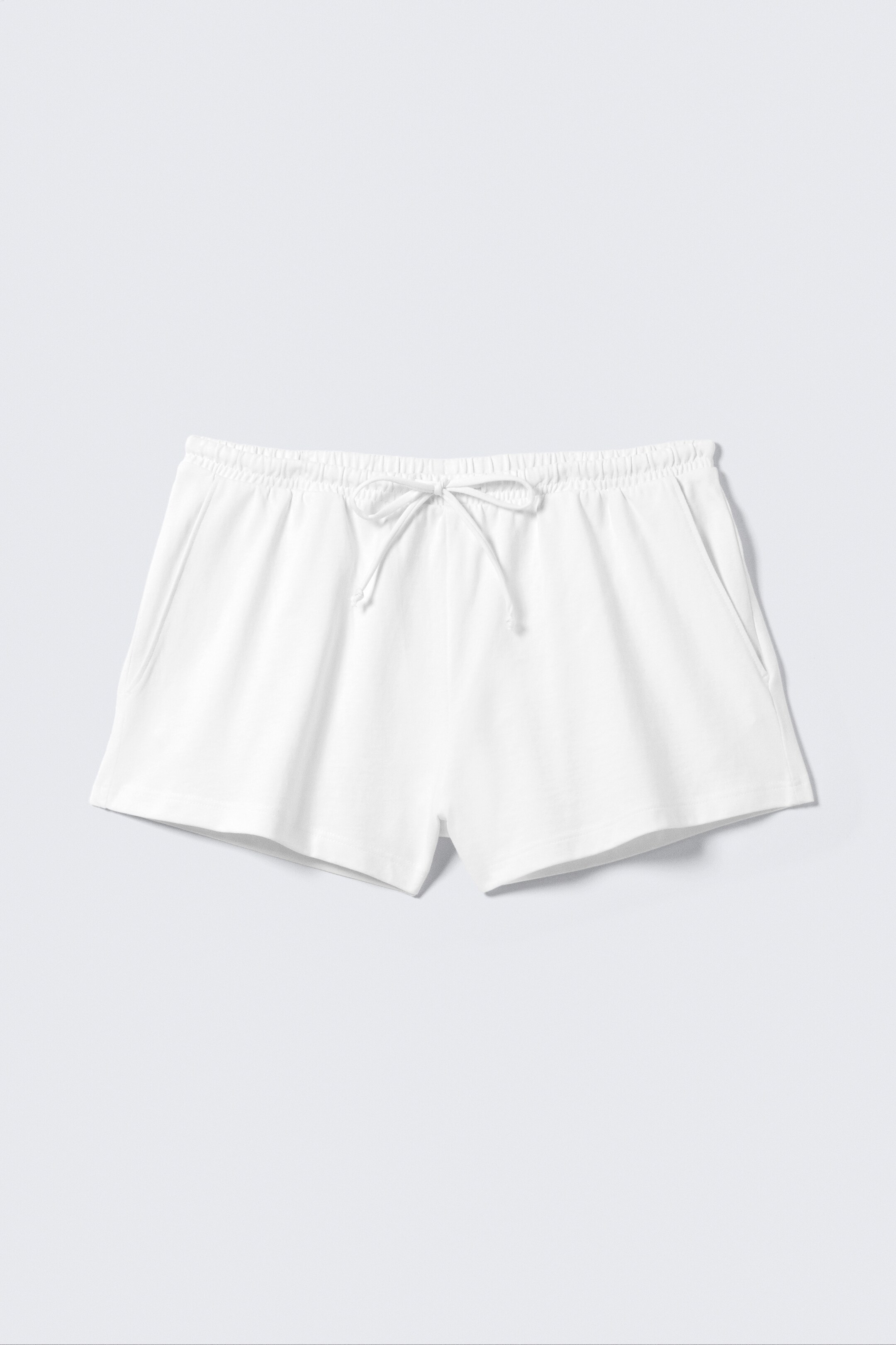 Ver imagem maior: Calções curtos em jersey de cintura média - Branco - SENHORA | H&M PT 4