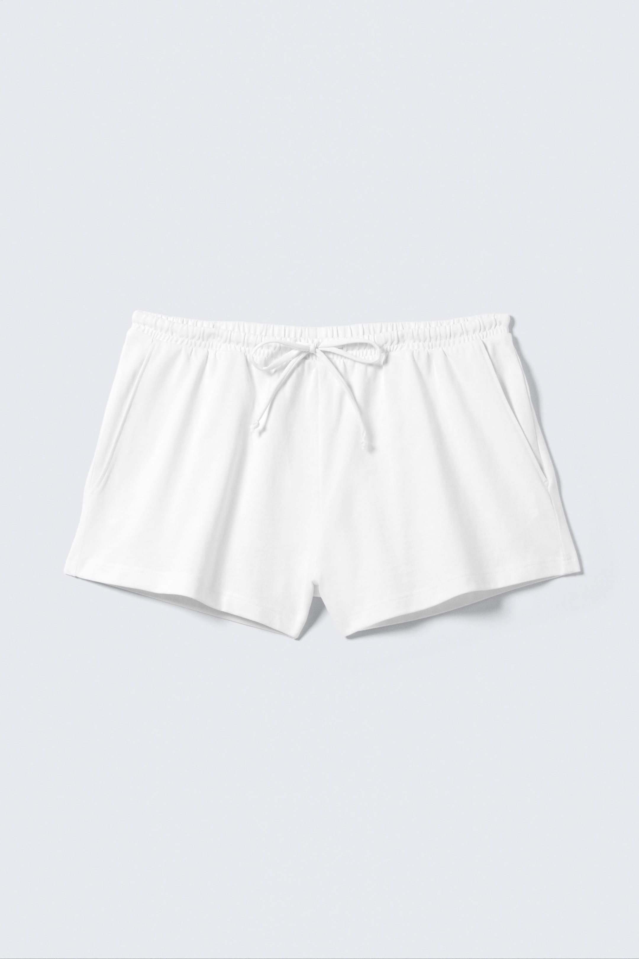 White - Mid Rise Mini Jersey Shorts - 3