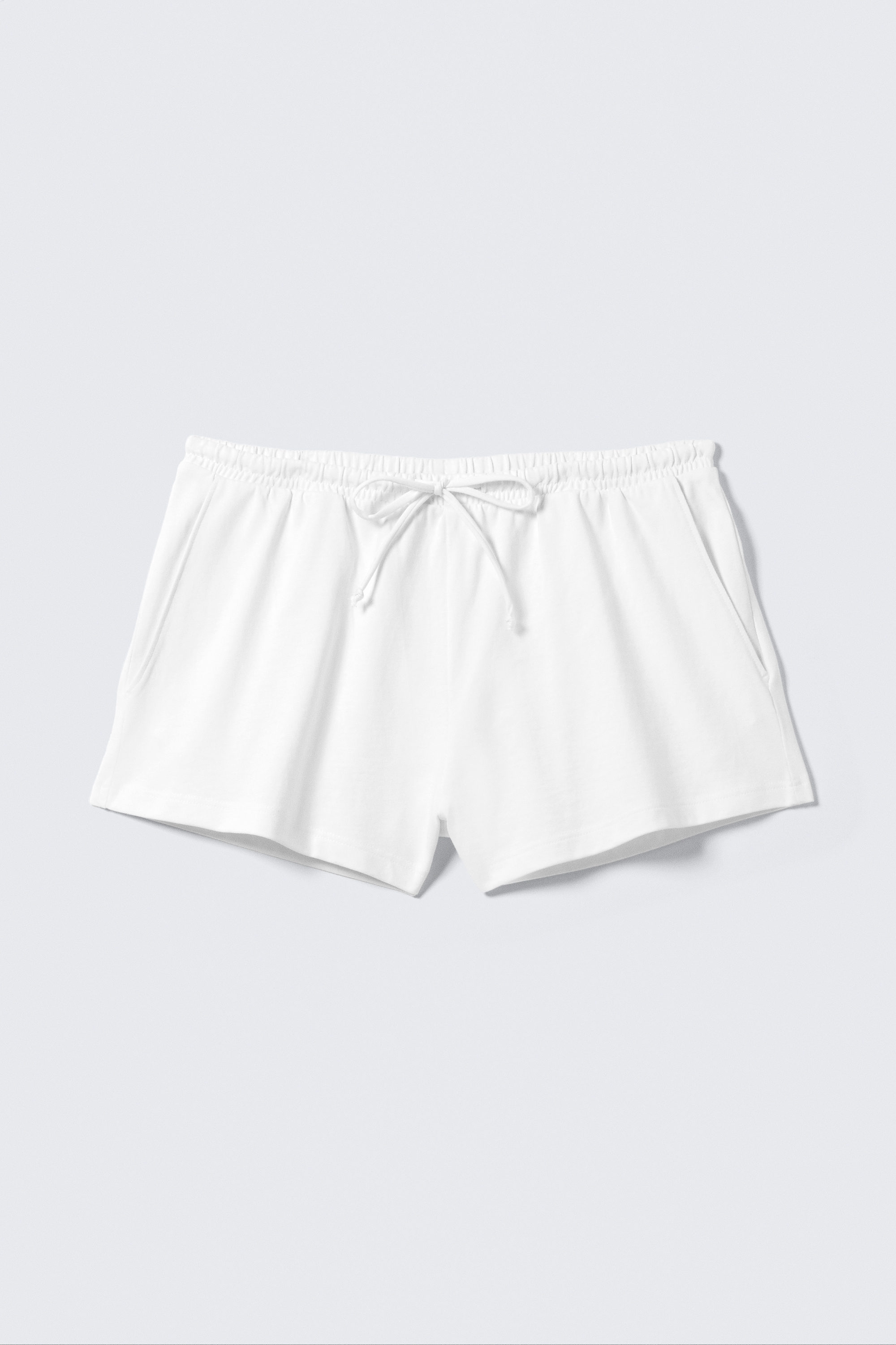 mid rise mini jersey shorts - White | Weekday GB