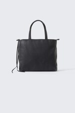 Dark - Medium Faux Leather Tote Bag - 0