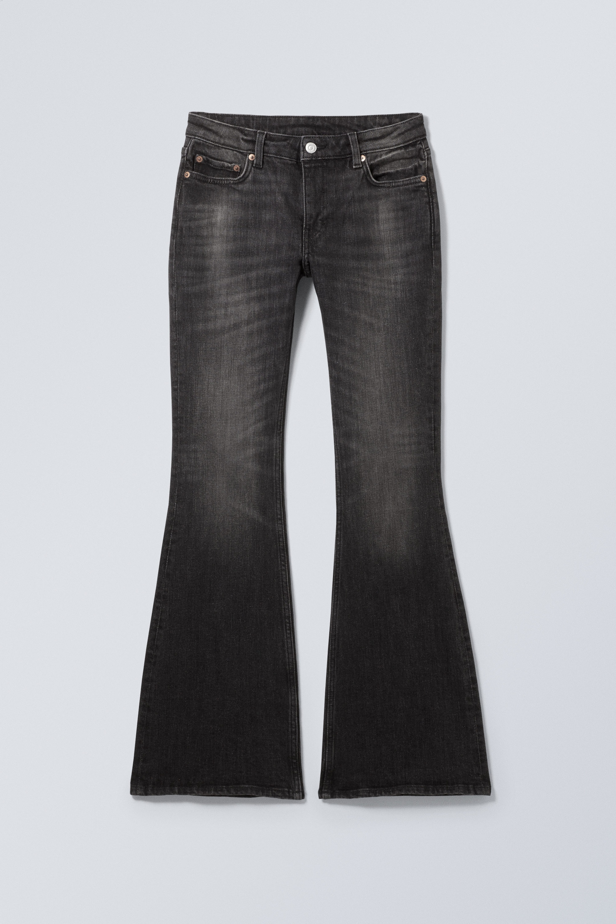 Black Web - Black - Flame Low Rise Slim Flared Jeans - 1