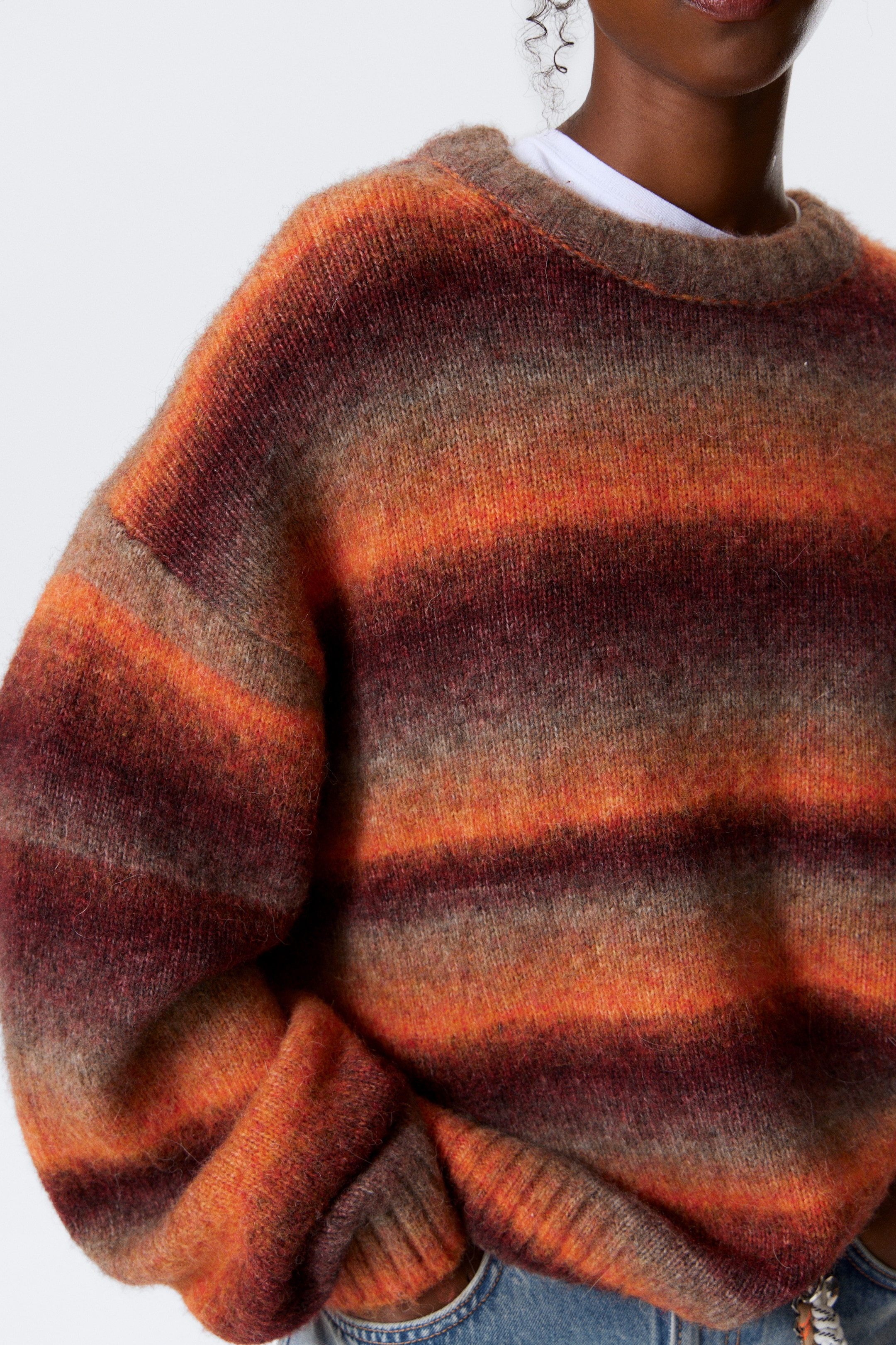 Zobacz większy obraz: Sweter z dzianiny Loose Fit Space-Dyed - Orange Space Dye - ONA | H&M PL 2
