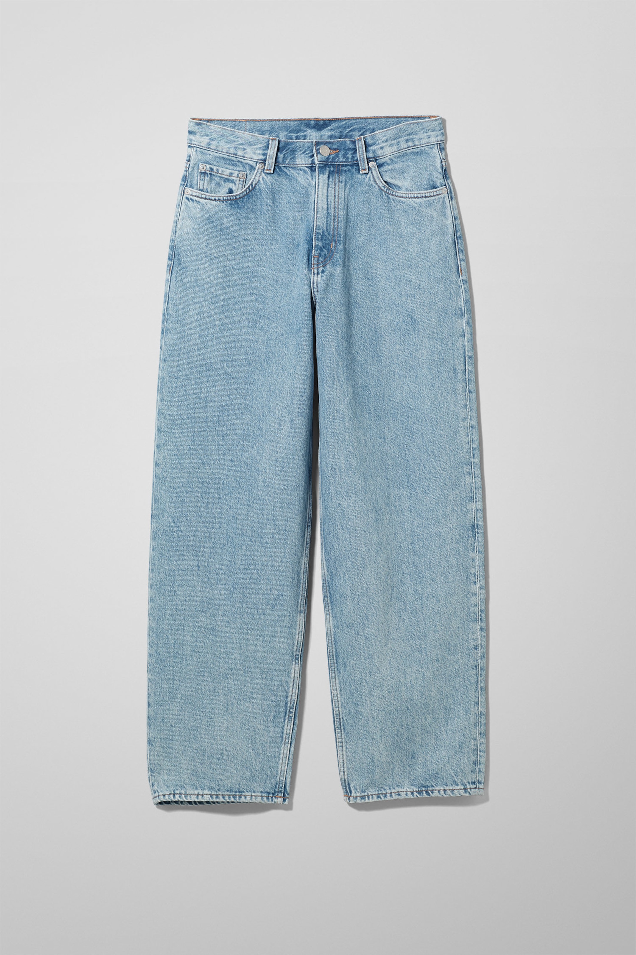 Pen Blue - Rail Mid Rise Loose Wide Jeans - 0
