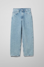 Pen Blue - Rail Mid Rise Loose Wide Jeans - 0