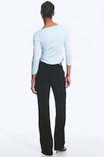 Noir - Pantalon taille basse droit et ajusté - 2