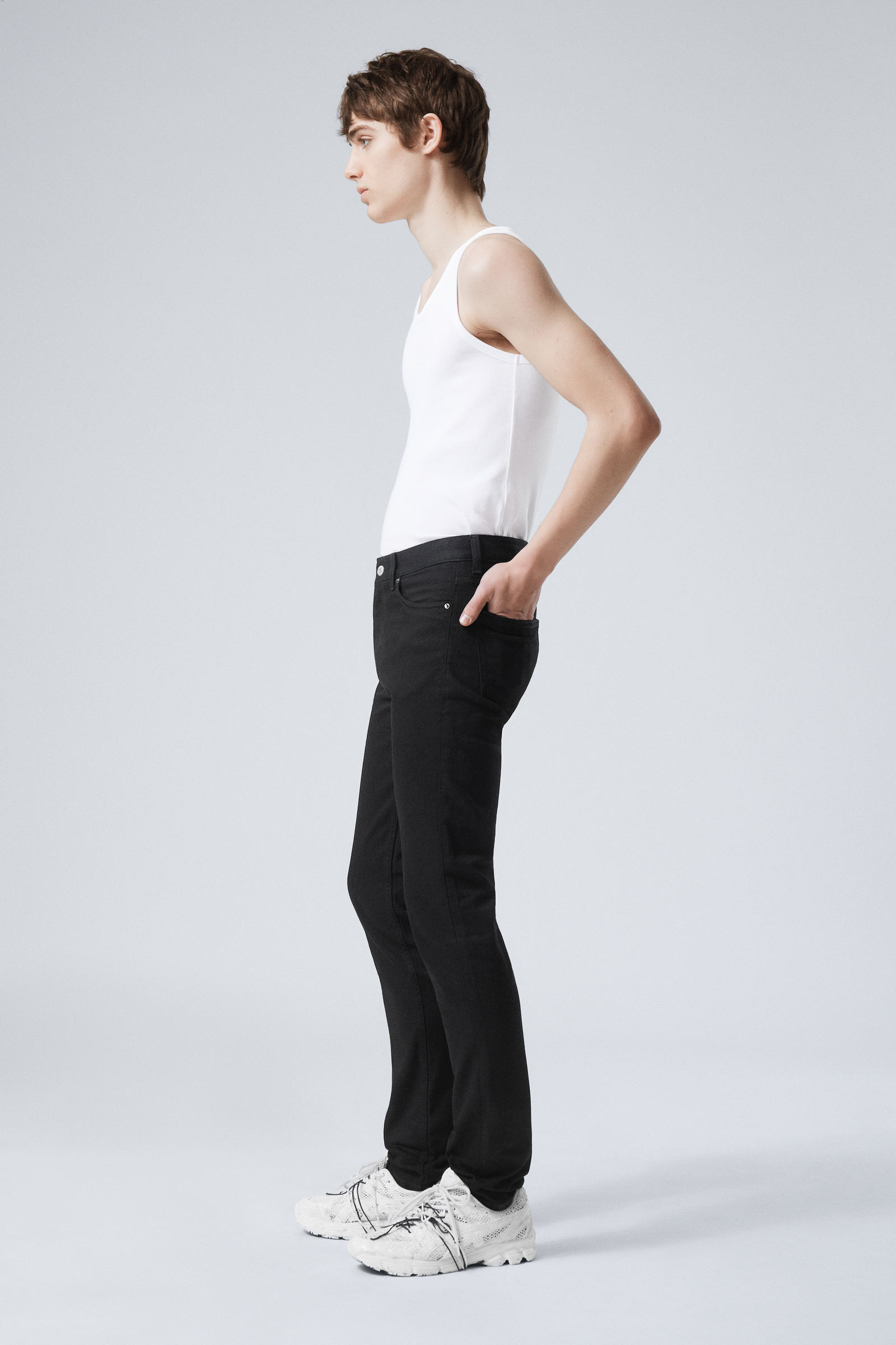 sunday slim tapered leg jeans - Almost Black - Black