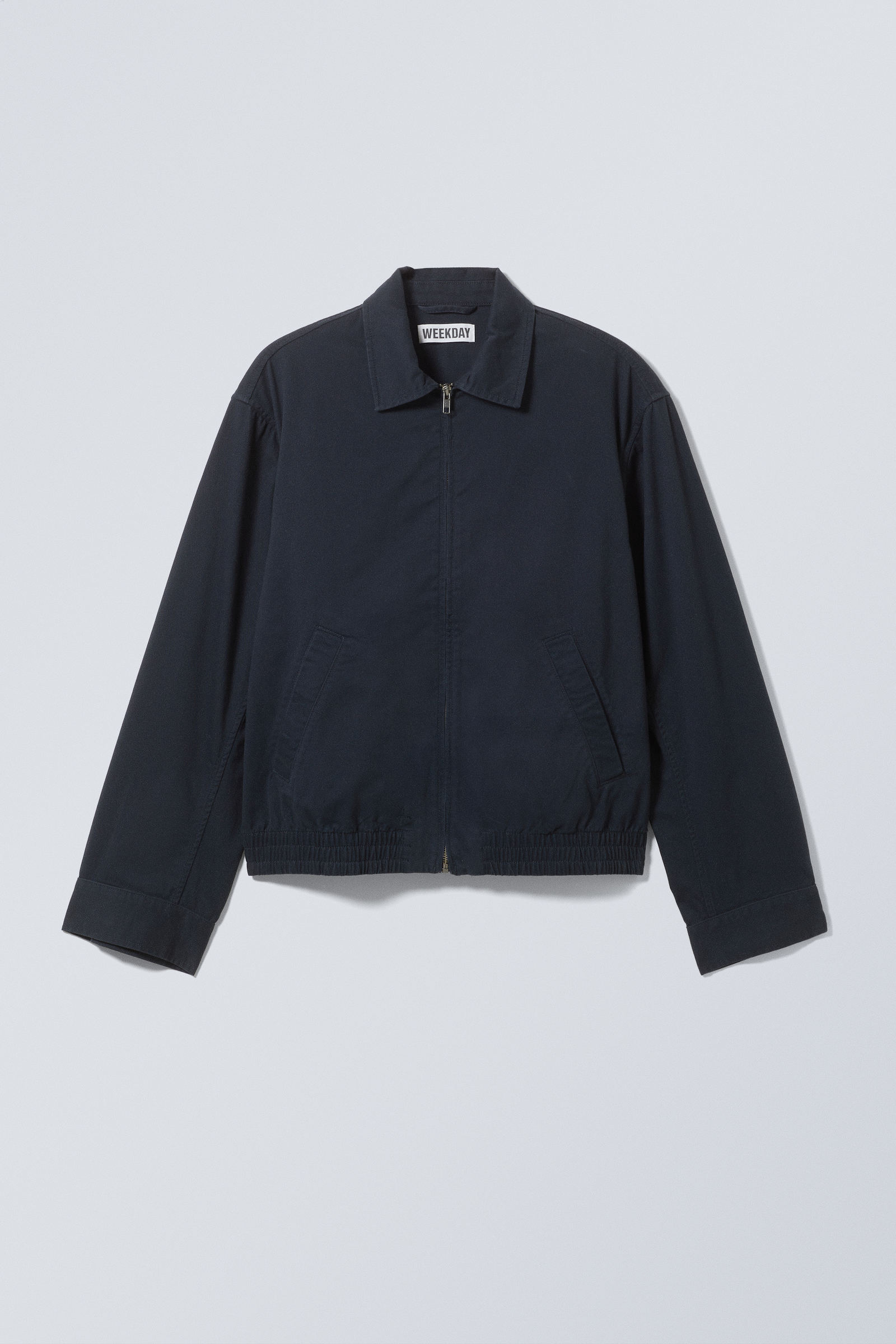 【oan】Loose Fit Black Blue Jacket loose fit cotton twill zip jacket - Dark Blue | Weekday WW