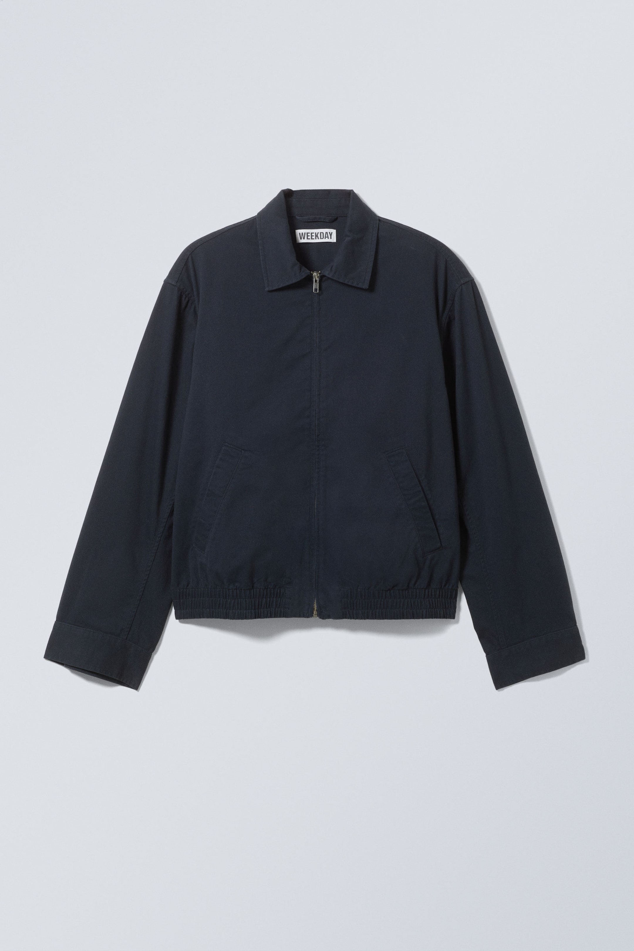 Dunkelblau - Lockere Zip-Jacke aus Baumwoll-Twill - 4