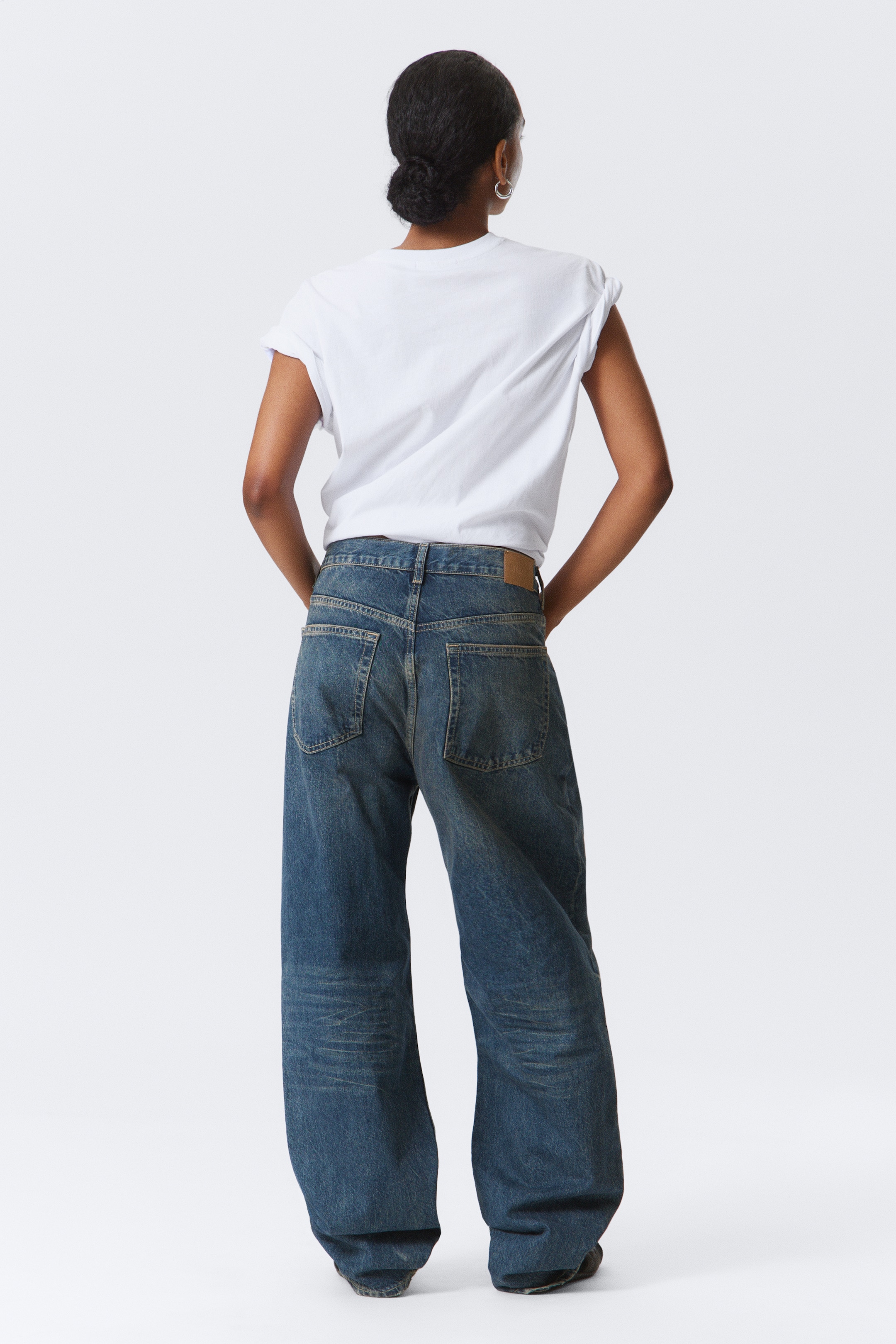 Grotere afbeelding bekijken: Galaxy Loose Straight Leg Jeans - Moss Blue - HEREN | H&M BE 9