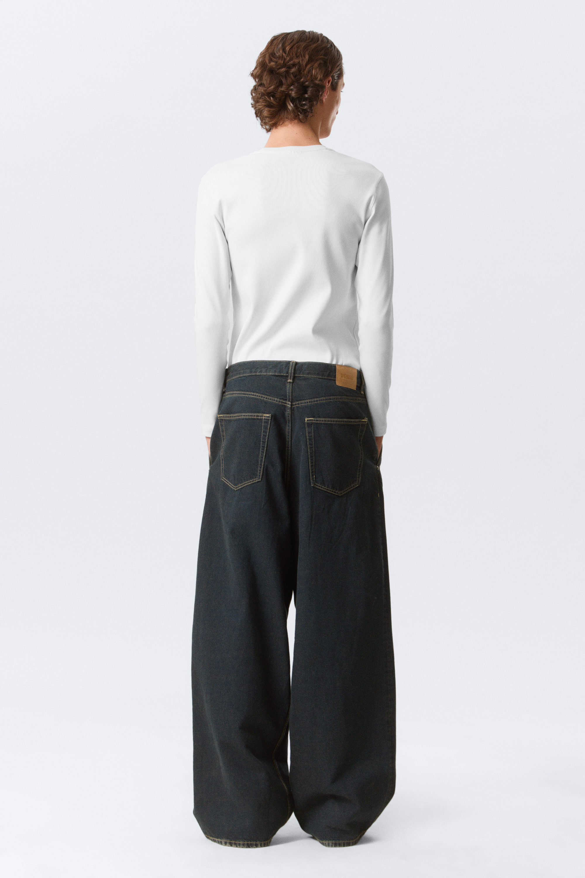 Emerald Rinse - Dunkelblau - Pleated Loose Baggy Leg Jeans - 9